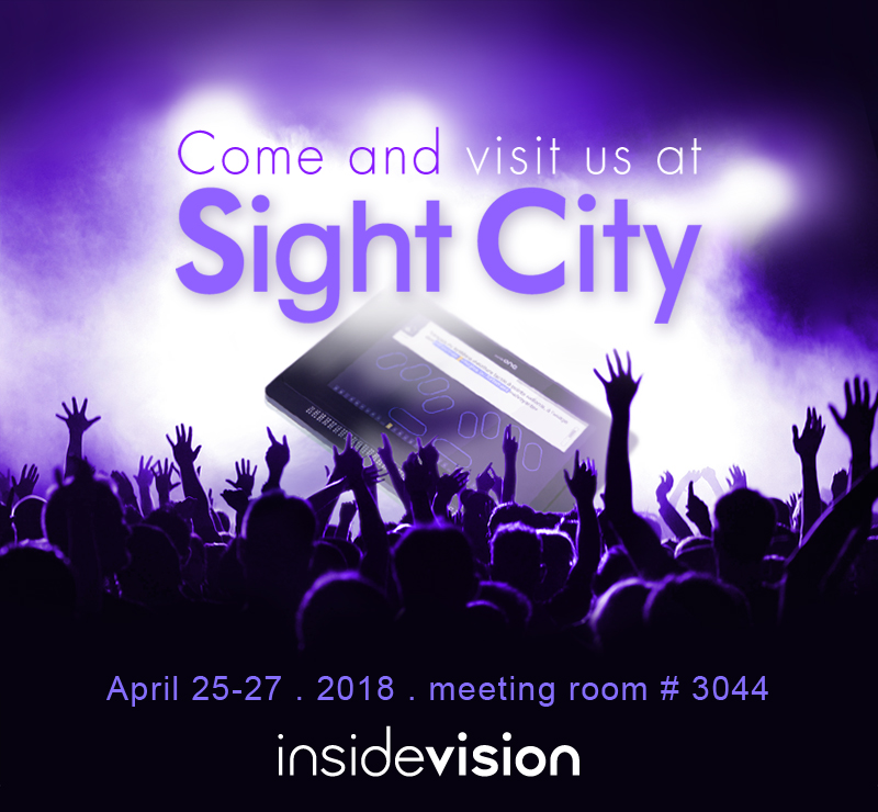 The picture shows a crowd of people clapping hands - Come and visit us at Sight City - April 25 - 27 - Meeting room 3044